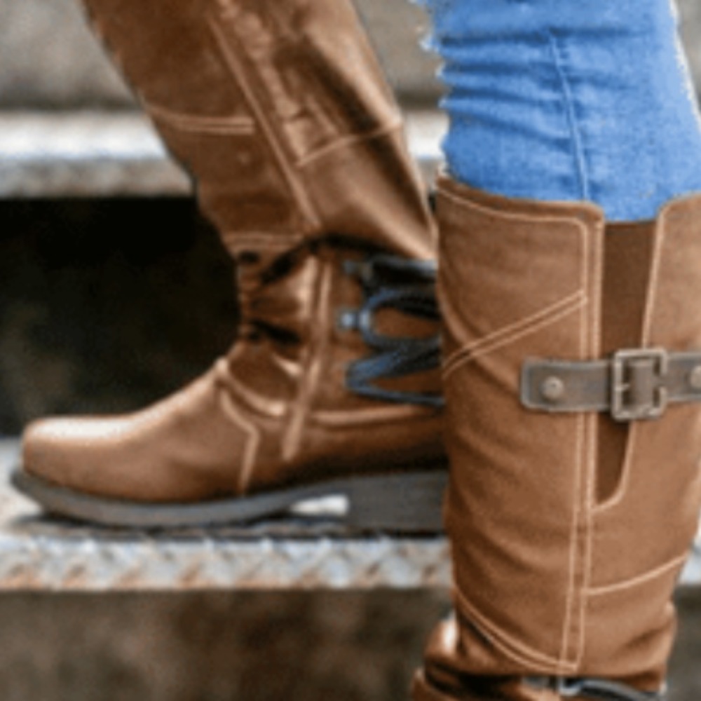 TRENDING WINTER- Women's Vintage Leather Zipper High Snow Boots